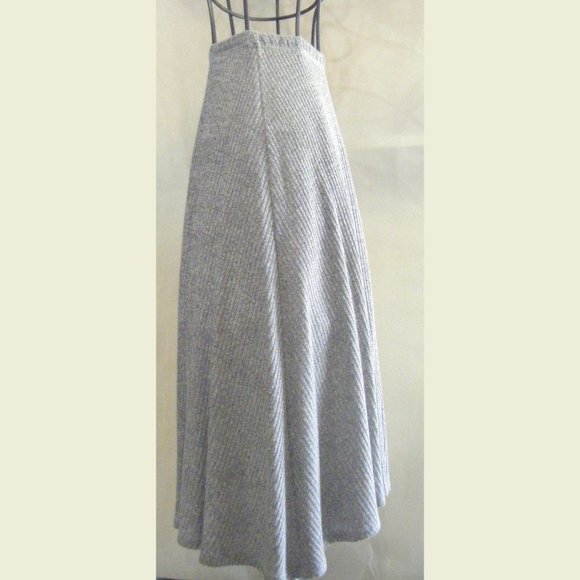 Heathered Gray Ribbed Knit A Line Skirt Size Small - Picture 4 of 6